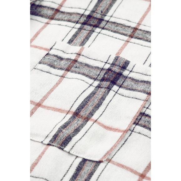 Azura Exchange  White Oversized Plaid Pattern Shacket with Slits - Picture 15 of 15